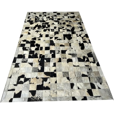 Tapete Couro Preto Branco Salino Amarelo 1,50x2,50 C/b Pç 10