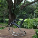 Ver imagem 2 de Cadeira Balanço em Alumínio e Fibra Sintética Conforto Trama Preto