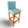 Banqueta Alta com Encosto Anatomico Tokio Linho Azul Turquesa - G2home - 2