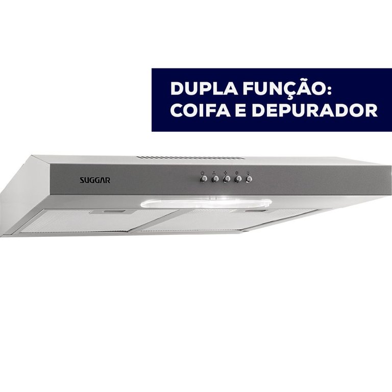 Depurador Slim Suggar DPS161PR 60cm 3 Velocidades Prata 110V