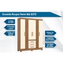 Ver imagem 2 de Guarda Roupa Casal 6 Portas e 3 Gavetas C/ Pés Briz B375 Nature/off White - Henn
