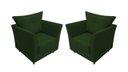 Ver imagem 1 de Kit 2 Poltronas Decorativa Isis Suede Verde Pés Madeira Mz Decor