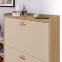 Ver imagem 5 de Sapateira Hall Entrada 2 Gaveta Basculante Puxador Concha Banco Prateleira Porta Sapatos Sala Quarto