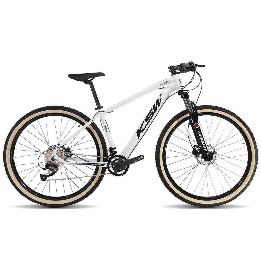 Bicicleta Aro 29 KSW 18V Alumínio Shimano Freio a Disco 15'' Branco/Preto - H429 - 1