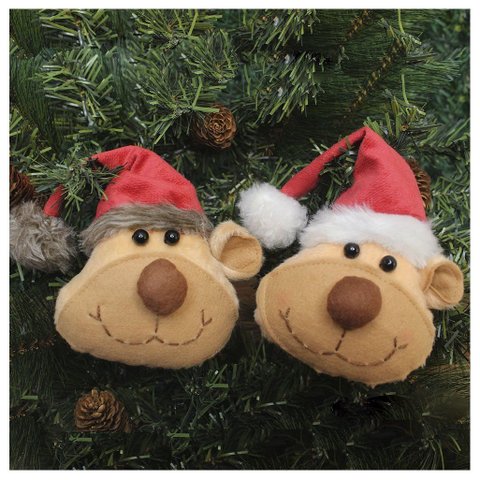 Enfeite Pendente para Árvore de Natal Ursinho 15cm 8 Unidades