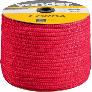 Corda Multifilamento Trançada 10mm 190m Vermelha Carretel -