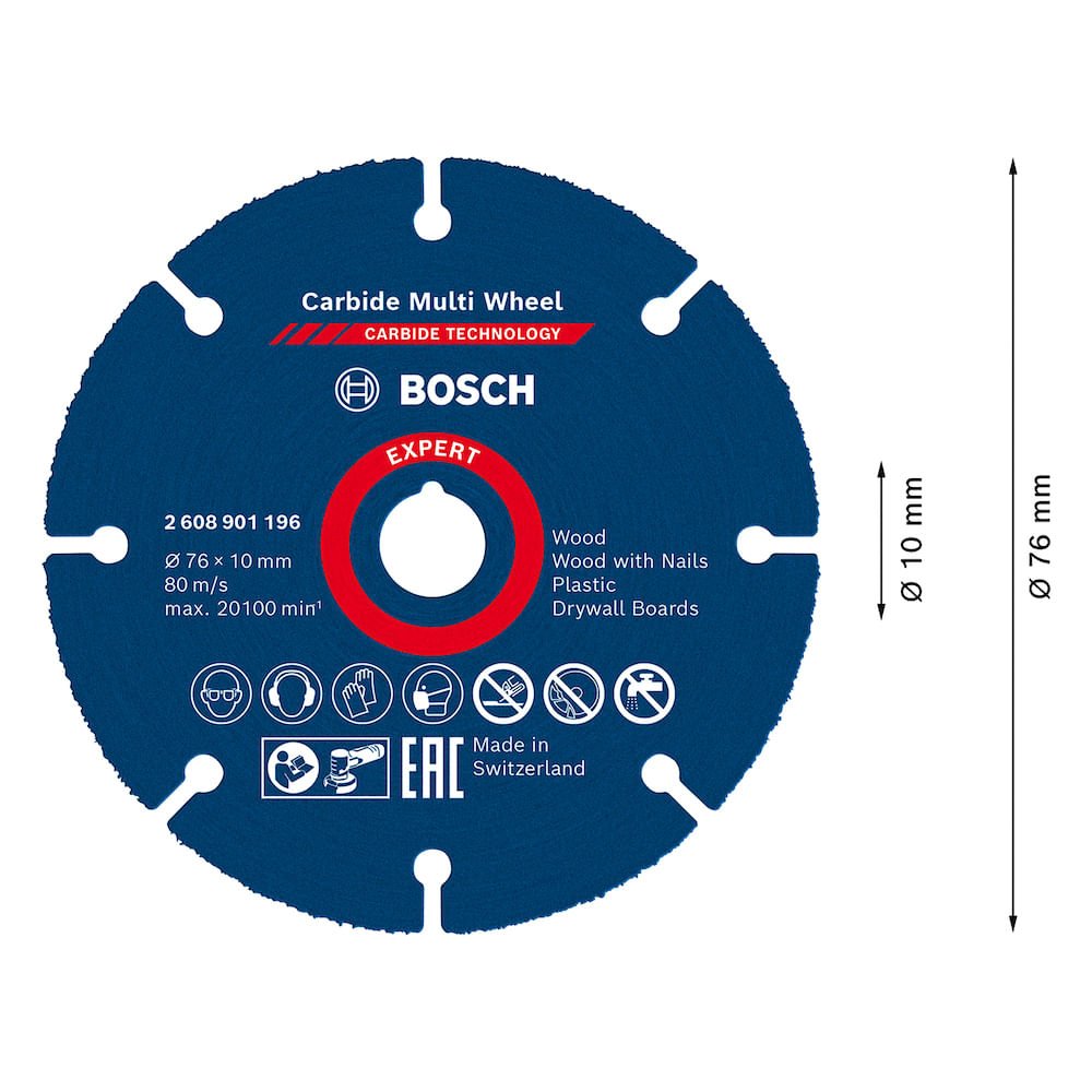 Disco de Corte Expert Carbide Multi Wheel 76 Mm, 10 Mm Bosch - 7