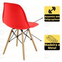 Ver imagem 4 de Conjunto Mesa de Jantar Redonda Marci Premium Natural 120cm com 4 Cadeiras Eames Eiffel - Vermelho
