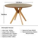 Ver imagem 5 de Conjunto Mesa de Jantar Redonda Marci Premium Natural 120cm com 4 Cadeiras Eames Eiffel - Vermelho