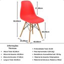 Ver imagem 6 de Conjunto Mesa de Jantar Redonda Marci Premium Natural 120cm com 4 Cadeiras Eames Eiffel - Vermelho