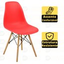 Ver imagem 3 de Conjunto Mesa de Jantar Redonda Marci Premium Natural 120cm com 4 Cadeiras Eames Eiffel - Vermelho