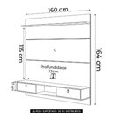 Ver mais imagens de Painel para TV com Bancada Suspensa Zali Naturale C05 60 Polegadas 160cm MDP com LED Marrom
