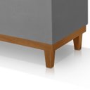 Ver imagem 4 de Recamier Baú Dubai Veludo Cinza Queen 1,50m Estofado Base Madeira