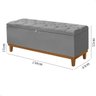 Recamier Baú Dubai Veludo Cinza Queen 1,50m Estofado Base Madeira - 5