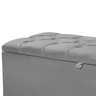 Recamier Baú Dubai Veludo Cinza Queen 1,50m Estofado Base Madeira - 3