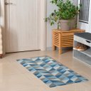 Ver imagem 2 de Tapete Passadeira Azul 1,35m X 50cm Quarto Sala ou Cozinha