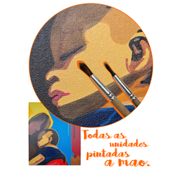 Mini Quadro de Mãe e Filho Decorativo Pintado a Mão 30x25cm - 9