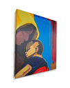 Ver imagem 3 de Mini Quadro de Mãe e Filho Decorativo Pintado a Mão 30x25cm