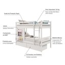 Ver imagem 3 de Beliche Infantil com Janela e Gavetas Madeira Maciça Branco/ Rosa Housin