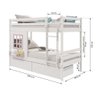 Beliche Infantil com Janela e Gavetas Madeira Maciça Branco/ Rosa Housin - 4