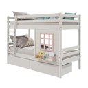Ver imagem 2 de Beliche Infantil com Janela e Gavetas Madeira Maciça Branco/ Rosa Housin