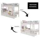 Ver imagem 5 de Beliche Infantil com Janela e Gavetas Madeira Maciça Branco/ Rosa Housin