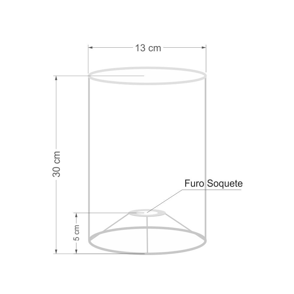 Cúpula Abajur e Luminária em Tecido Cilíndrica Vivare CP-8002 Ø13x30cm - Bocal Europeu - Azul Bebê - 3