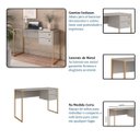 Ver imagem 4 de Mesa Escrivaninha Industrial Office 120cm com 2 Gavetas P1012 Arenas/dourado