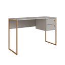 Ver imagem 2 de Mesa Escrivaninha Industrial Office 120cm com 2 Gavetas P1012 Arenas/dourado