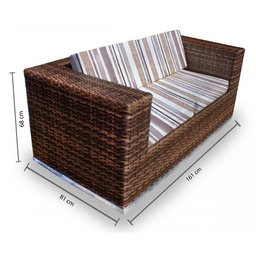 Conjunto Bora Bora - 1 Sofá 2 Lugares + 2 Poltronas + 1 Mesa de Centro - Campeche - 2