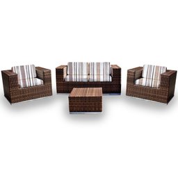 Conjunto Bora Bora - 1 Sofá 2 Lugares + 2 Poltronas + 1 Mesa de Centro - Campeche - 1