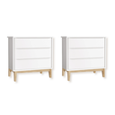 Ver imagem 2 de Kit 2 Cômoda Infantil 3 Gavetas Branco Classic Madeira Natural