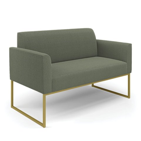 Sofá 2 Lugares Namoradeira Industrial Dourado Marisa Bouclê D03 - D’Rossi