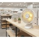 Ver imagem 3 de Ventilador Portatil com Iluminação Recarrregável 5 Velocidades Largua 15 Cm - Branco