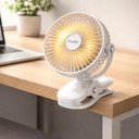 Ver imagem 2 de Ventilador Portatil com Iluminação Recarrregável 5 Velocidades Largua 15 Cm - Branco