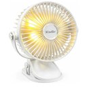 Ver imagem 1 de Ventilador Portatil com Iluminação Recarrregável 5 Velocidades Largua 15 Cm - Branco