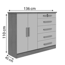 Ver imagem 2 de Cômoda New Athos 5 Gavetas com Sapateira Branco D Doro