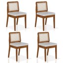 Ver imagem 1 de Kit 4 Cadeiras Sextavada Sydney Freijó/corino Branco - M. Arapongas Freijó/corino Branco