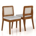 Ver imagem 3 de Kit 4 Cadeiras Sextavada Sydney Freijó/corino Branco - M. Arapongas Freijó/corino Branco