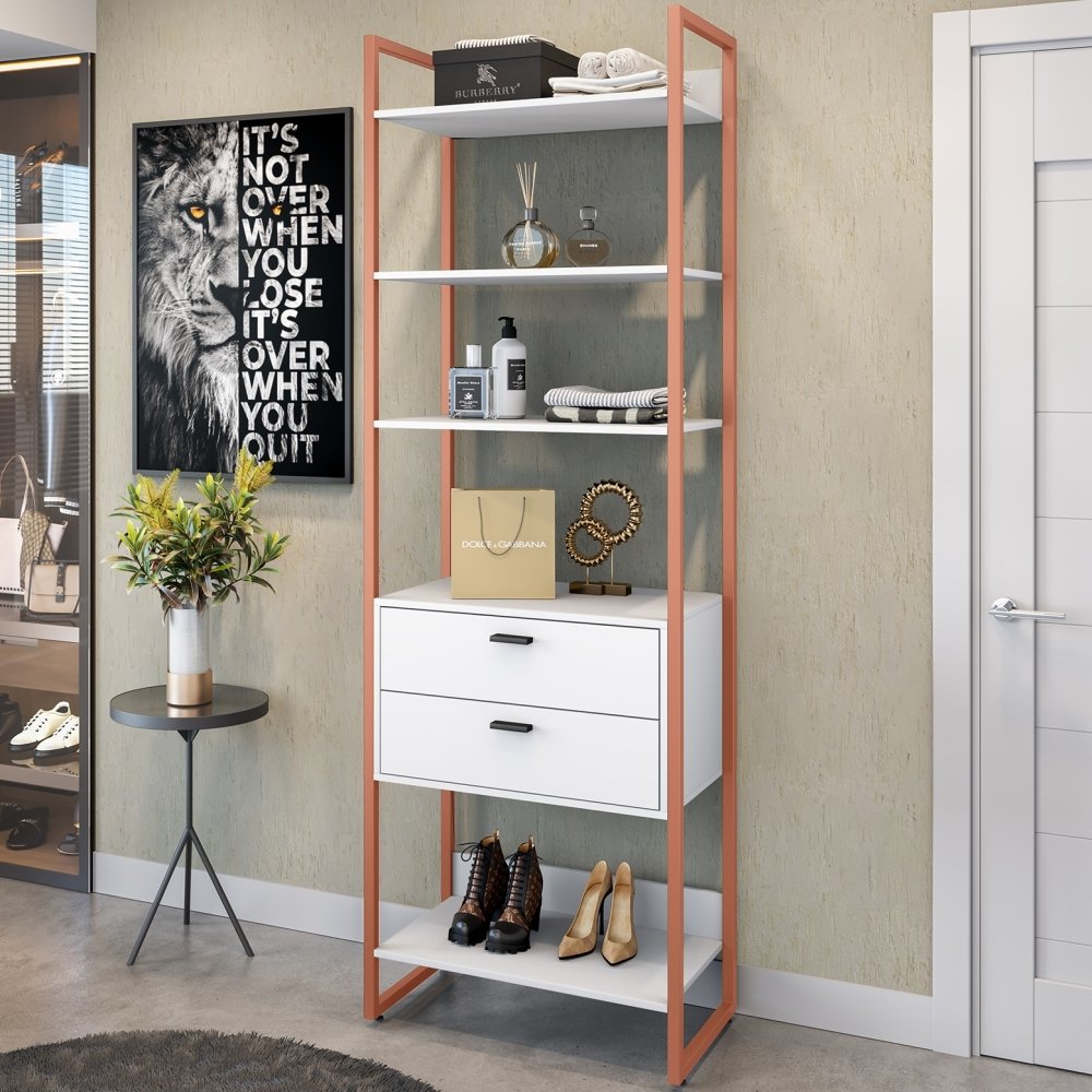Closet Deck 2 Gavetas Branco Cobre | MadeiraMadeira