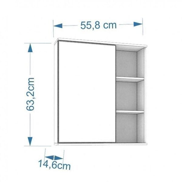 Conjunto para Banheiro Gabinete com Cuba Sobreposta Base de Vidro e Espelho Espresso Móveis - 4