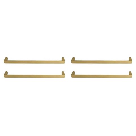 Kit 4 Puxadores Dourado Fosco 19cm Alça Reta Torralba para Móveis Oeiras Balcões Armários