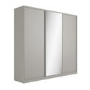 Ver imagem 2 de Guarda Roupa Casal 3 Portas de Correr 260cm com Espelho Mdf Cor:grigio