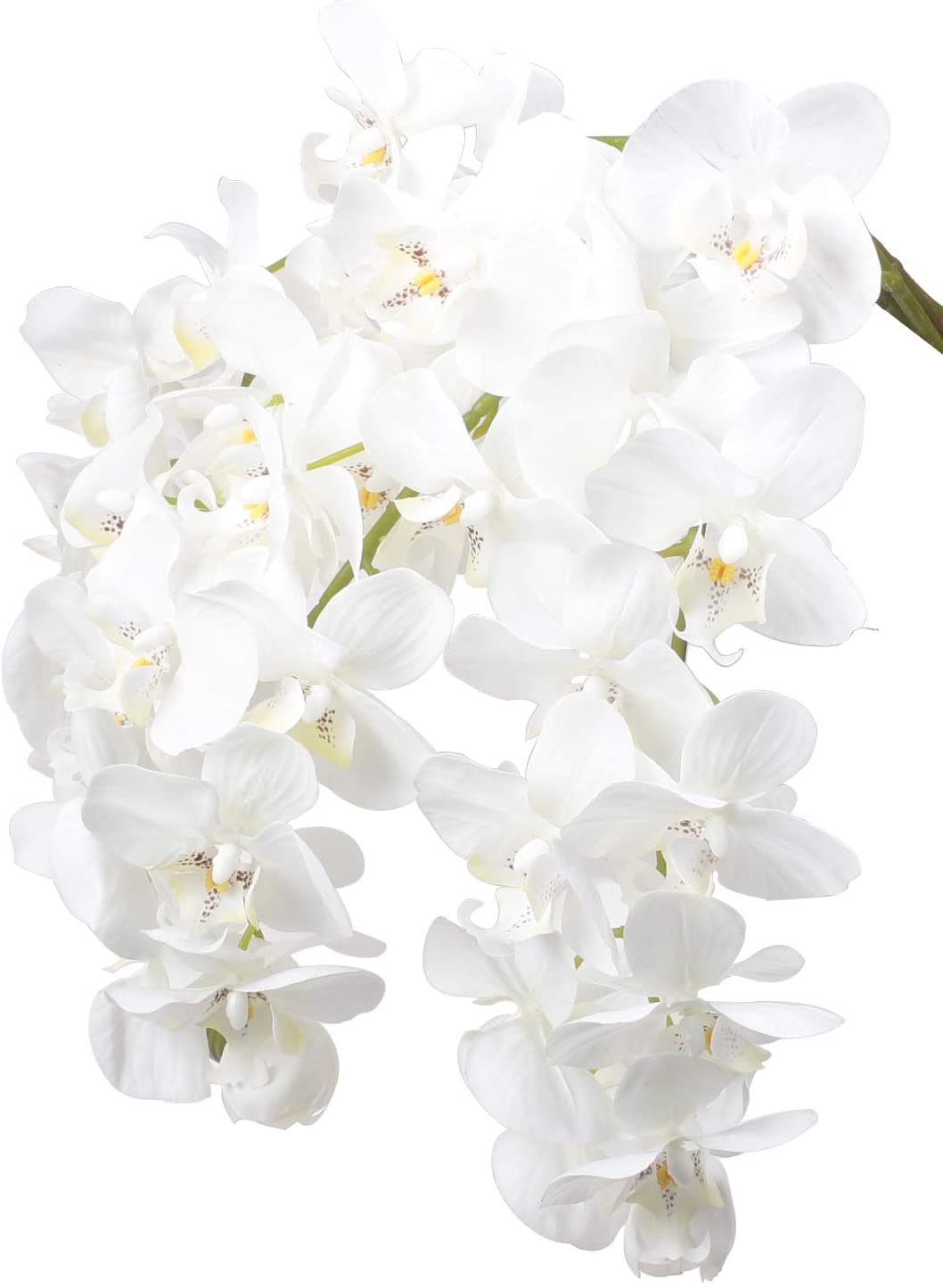 1 Flor Artificial Orquídea de Silicone Branca Toque Real 3D