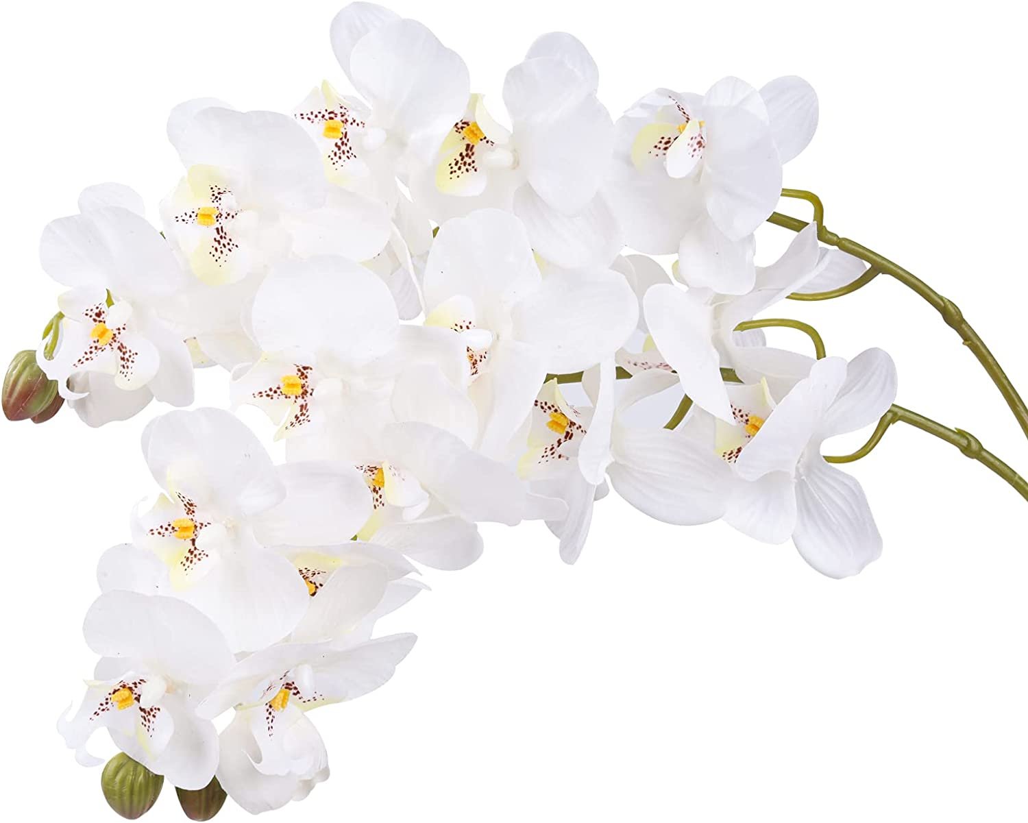 1 Flor Artificial Orquídea de Silicone Branca Toque Real 3D - 2