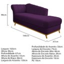 Ver imagem 4 de Kit Diva Recamier Vanessa 160cm Lado Direito e 02 Poltronas Laura Suede - Doce Sonho Móveis RECAMIER