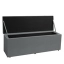 Ver imagem 6 de Kit Painel e Calçadeira Baú Queen 1,60m Berlim Suede Cinza - Pallazio