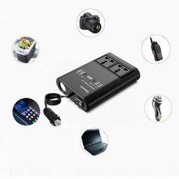 Inversor Conversor Tensao Duplo Carro 150w 4 Usb 12v 24v 220v Led Inteligente Carregador Veicular - 4