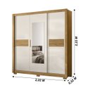 Ver imagem 3 de Guarda Roupa Canada 202cm 3 Portas Freijó Off White com Espelho Moval