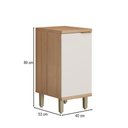 Ver imagem 3 de Balcão de Cozinha 40 cm Bless 1 Porta 100% MDF Jequitibá/Off White Fosco - Linea Brasil